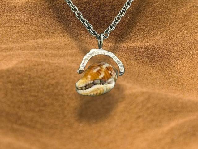 Pendentif en argent - Coquillage naturel