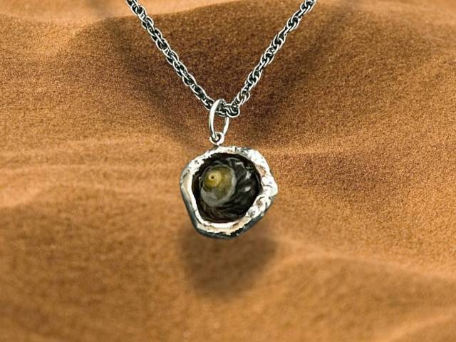 Pendentif en argent - Coquillage naturel
