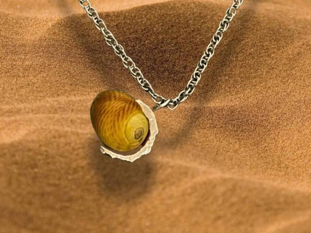 Pendentif en argent - Coquillage naturel